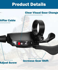 9 Speed Right Thumb Gear Shifter For Mountain, Road, Folding And Commuter Bikes With Visual Window And Inner Cable, 81 Inch