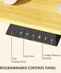 Control panel on One Piece Standing Desk With Electric Height Adjustment For Sit Stand Comfort, showing LED and memory settings