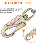 Steel Core Flip Line For Tree Climbing With Half Inch By Eight Foot Wire Rope Heavy Duty Triple Lock Carabiner Adjuster Steel Swivel Snap Fall Protection Gear For Arborists And Tree Climbers 20 kN Breaking Strength with alloy steel hook in focus.