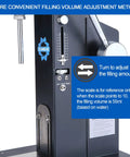 Top Notch Manual Bottle Filler Machine For Hydrating Serums And Viscous Lotions 5 To 55 Ml Capacity with volume adjustment scale.