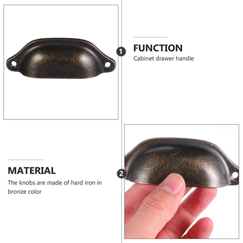 12 Pack Old School Vintage Iron Drawer Knobs And Cabinet Pull Handles With Classic Curved Design For Wardrobe Dresser Cupboard Doors