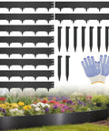Heavy Duty Metal Landscape Edging Kit 33 Ft Total With 40 In By 6.5 In Steel Border 10 Stakes Pro Grade Rustproof And Weather Resistant