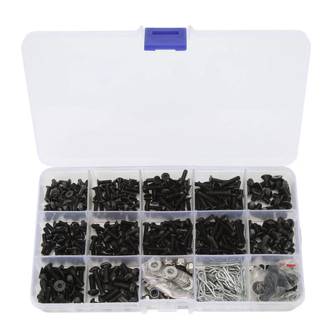 Beefed Up 522 Piece Stainless Steel RC Hardware Kit With Hex Wrenches For Traxxas Axial 1 8 And 1 10 RC Cars Repair And Upgrade Fasteners Nuts Bolts Gaskets Washers open organizer case