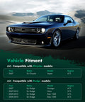 Vehicle fitment guide with car image; compatible with Chrysler Aspen 2007 and Dodge Durango, Nitro, Ram 1500 2007-2010.