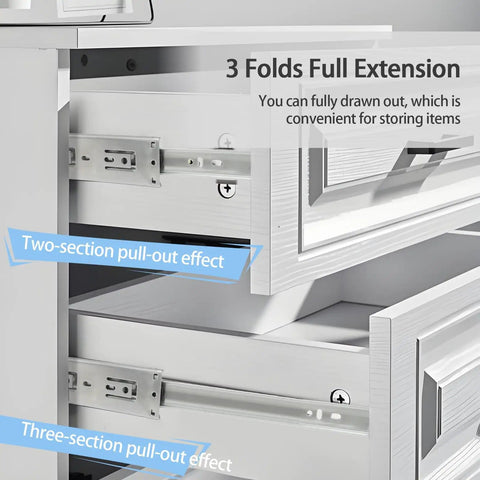 10 Inch Full Extension Ball Bearing Drawer Slides, 1 Pair Side Mount Rails For Dresser Cabinet Kitchen, Silver Finish