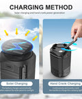 Solar Hand Crank charging methods of Camping Lantern With 5000mAh Solar Hand Crank Telescopic LED Flashlight And USB Charger