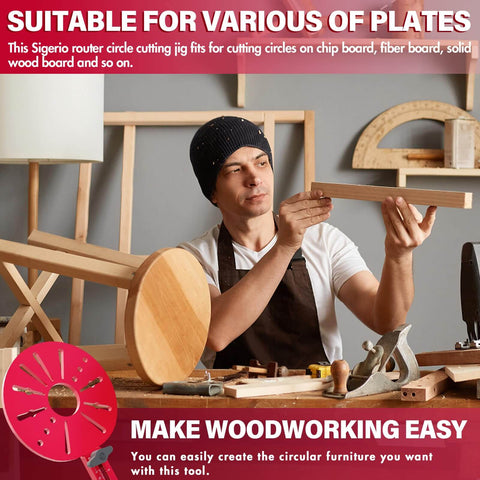 Person using 4 In 1 Router Milling Groove Bracket Aluminum Alloy Circle Cutting Jig For Routers in woodworking setup