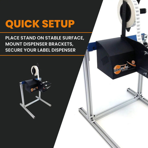 Space Saving Aluminum Label Dispenser Stand for Printers Durable Holder for LD3000 LD3500 LD6000 LDX6000 Series Setup Guide