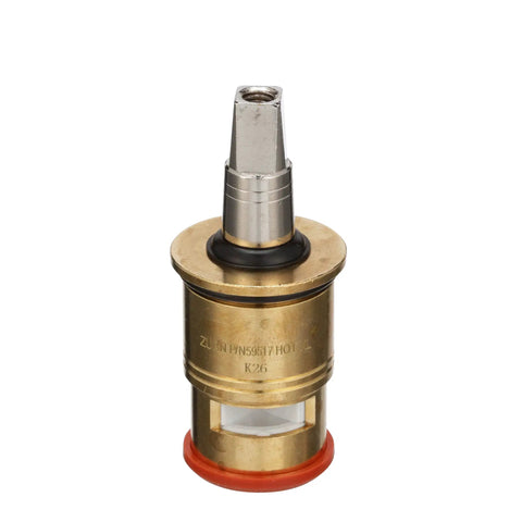 Short Hot Replacement Faucet Cartridge With One Quarter Turn Ceramic Disc Lead Free Polished Chrome Finish Durable Hot Water Tap Cartridge For Commercial Faucets Compatible With Major Commercial Brands