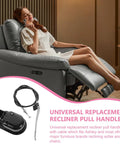 Straight Up Universal Recliner Release Cable Replacement With Heavy Duty Aluminum Spring Pull Handle Simple Swap For Ashley Sofas And Couch Chairs smooth action recliner with new pull handle part.