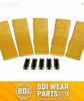 Five Pack 230SP Backhoe Bucket Teeth With TF23P Flex Pins For 23 And 230 Series Skid Steer Loaders And Excavators Heavy Duty Alloy Steel Replacement Kit For Long Lasting Performance displayed on a white background.