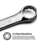 One And Three Sixteenths Inch 12 Point Combination Wrench SAE Built For High Torque Leverage With A Longer Handle Chrome Vanadium