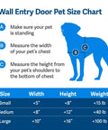 Wall Entry Door Pet Size Chart for Built Damn Tough Large Dog Wall Door With Adjustable Telescoping Frame For Canines Up To One Hundred Pounds.