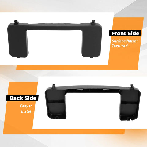 Front and back view of Ford Front Bumper Tow Hook Bolt Cover Cap Rugged Replacement For 2017-2022 F250 F350 F450 F550 Super Duty