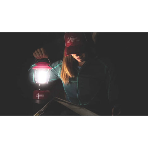 Person holding Beast 400 Lumen LED Lantern With Water And Impact Resistance Long Battery Life Easy Carry Handle IPX4 Weatherproof
