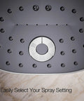 Spray setting button on Statement Three Function Showerhead With Katalyst Air Induction For Big Drops And Power, 1.75 GPM