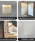 Fire Rated Aluminum Access Panel Recessed Drywall Inspection Door Custom White Heavy Duty Rustproof Build installation steps images.
