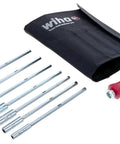 Drive-Loc VI Pro-Grade Nut Driver Set with interchangeable blades, black pouch, 8-piece, cushioned grip handle, CRM-72 steel.