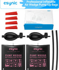 Esynic 2 Pack Heavy Duty Air Wedge Bags Kit lifting blocks with pump, 300 lbs load capacity, durable TPU material for appliances.