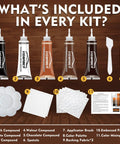 Contents of Leather Repair Kit For Furniture And Car Interiors Fix Scratches Tears Holes And Peeling On Couches Sofas Purses And Jackets