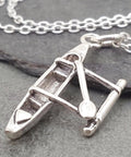 Outrigger Canoe Charm Necklace For Women Sterling Silver Dainty Handmade Ocean Boat Pendant 18 Inch Minimal Layering Jewelry