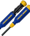 15 In 1 Multi-Bit Screwdriver With Retractable Bit Cartridge, 14 Double-Ended Tips, One Quarter Inch Nut Drive, Alloy Steel Shaft