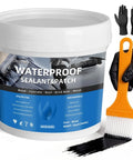 Big Time Roof Saver Black Waterproof Rubber Sealant For Flat And Metal Roofs With Flexible Crack Bridge applied with a brush.