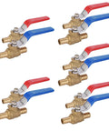 Ten Pack One Half Inch PEX Shut Off Valves Brass Ball Valves With One Quarter Inch Turn Full Port For Hot And Cold Water Red And Blue Color Coded Stop Valves