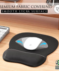 Ergonomic Mouse Pad With Gel Wrist Rest For Pain Relief, Non Slip PU Base, Smooth Surface For All Day Comfort, Black