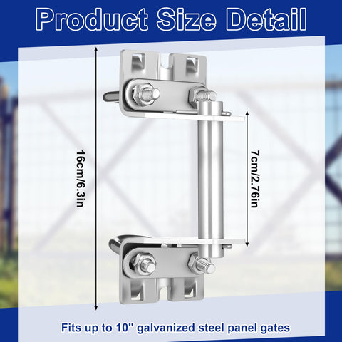 1 Set Heavy Duty T Post Gate Hinge Pins Made From Solid Steel Farm Gate Hanger Hardware with size details shown