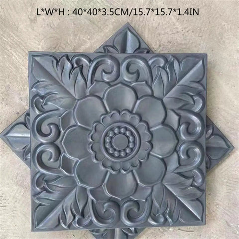 Decorative design of two piece square concrete molds set for walkways and patios perfect for DIY projects plastic paver