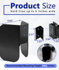 Diagram showing dimensions of Heavy Duty E Track Wheel Chock For E Track System, compatible with motorcycles and trailers.