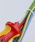 1,000V Insulated Cable Knife With Solid Fixed Blade, Plastic Coated Back To Prevent Short Circuits, Slip Guard Handle