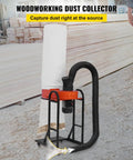 Pro Grade Portable Dust Collector With 716 CFM Vortex Cyclone System in workshop, 1.5 HP motor, 47 gallon bag, mobile base.