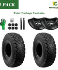 Two Pack 4.10 3.50 4 Tire And Inner Tube Set With Bent Valve Stem Fits Lawn Mowers Hand Trucks Snow Blowers Go Karts