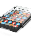 Glass Top Coffee Pod Drawer Organizer For K Cup Pods Holds 35 Pods With 5 Rows Of Slots And A Bonus 2 Pod Slot Slide Out Design