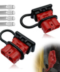 Heavy Duty Anderson Connectors 50A Red Quick Connect Kit with terminals for 12 to 36 volt applications, featuring durable plastic housing.