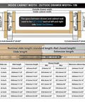 Detailed diagram for Heavy Duty 45Mm Push To Open Drawer Slides Dead Silent Three Section Cabinet Glides specifications.
