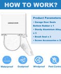 Universal Garage Door Seal Kit With Aluminum Track Retainer, diagram showing installation and components, 10 ft seal