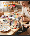 Pro Electric Polymer Clay Press Machine With 9 Thickness Settings And Dual Manual Or Power Modes in use for DIY projects.