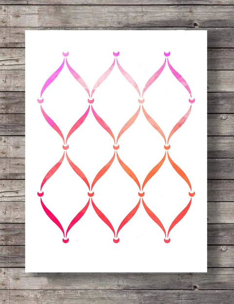 Dope Large Trellis Wall Stencil 20x24 Inch For Painting Walls Furniture Floors And Fabrics Reusable Template displayed on wood surface