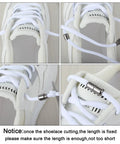 Anti Loosening Shoe Lace Locks Set For Sneakers 12 Pcs Glossy Metal Tip Ends Cord Locks Turn Locks Clip Buckles No Tie Shoelace Clips For Quick Secure Lacing During Running Walking Gym, white sneaker with metal lace lock close-up