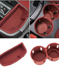 Porsche Macan Center Console Organizer Tray 2 Piece Set Silicone Cup Holder Storage Protective Pad For 2022 2023 2024 2025 2026 Slick Interior Upgrade