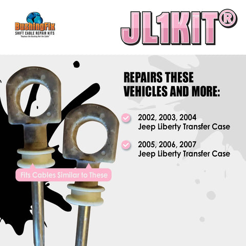JL1Kit Transfer Case Shifter Cable Replacement Bushing For 2002 2003 2004 2005 2006 2007 Jeep Liberty 4X4 packaging