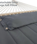 Close-up of Two Person Hammock With Stand Heavy Duty Portable Hammock Supports Up To 475 Lbs Fade Resistant Quilted Polyester