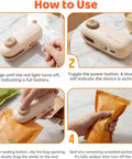 Step by step guide for using Two In One Mini Rechargeable Bag Sealer With Magnet Compact Heat Sealer For Chips And Snacks Portable Kitchen Sealing Machine For Home And On The Go