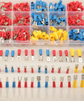 Front: Crimp terminals kit, 280pcs, insulated red, blue, yellow spade connectors in plastic organizer (2.8/4.8/6.3mm)