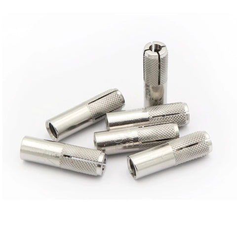 15 Pieces Drop In Anchors Set, Knurled, 3/8-16 For Solid Concrete, 304 Stainless Steel, Silver Finish, corrosion resistant anchors