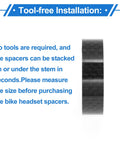 Dope Carbon Fiber Headset Spacers 10mm For 31.8mm One And One Quarter Inch Front Stem Fits MTB Road Bikes Gloss Black 5 Pack image