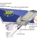 Hella Bright 10000W Solar Street Light With Remote Control IP65 Waterproof Dusk To Dawn Outdoor Flood Lamp showing solar panel and LED components.